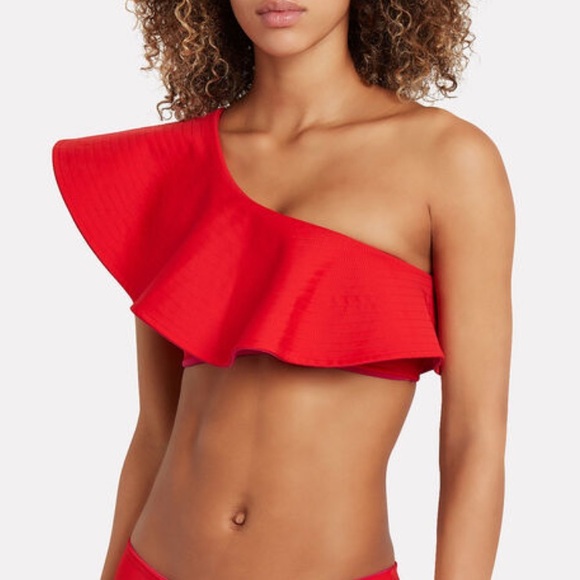 Juan De Dios 2 Piece Sunset Waves Swimsuit Reversible Top and Bottom in Red - Picture 5 of 5